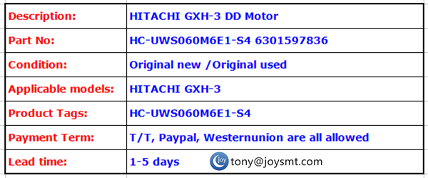 Hitachi GXH-3 DD Motors HC-UWS060M6E1-S4Parameter and feature 