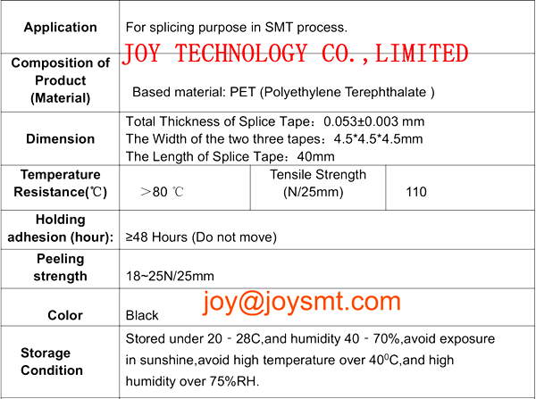 1308 1308H Panasonic 8mm Double Splice Tape Parameter 